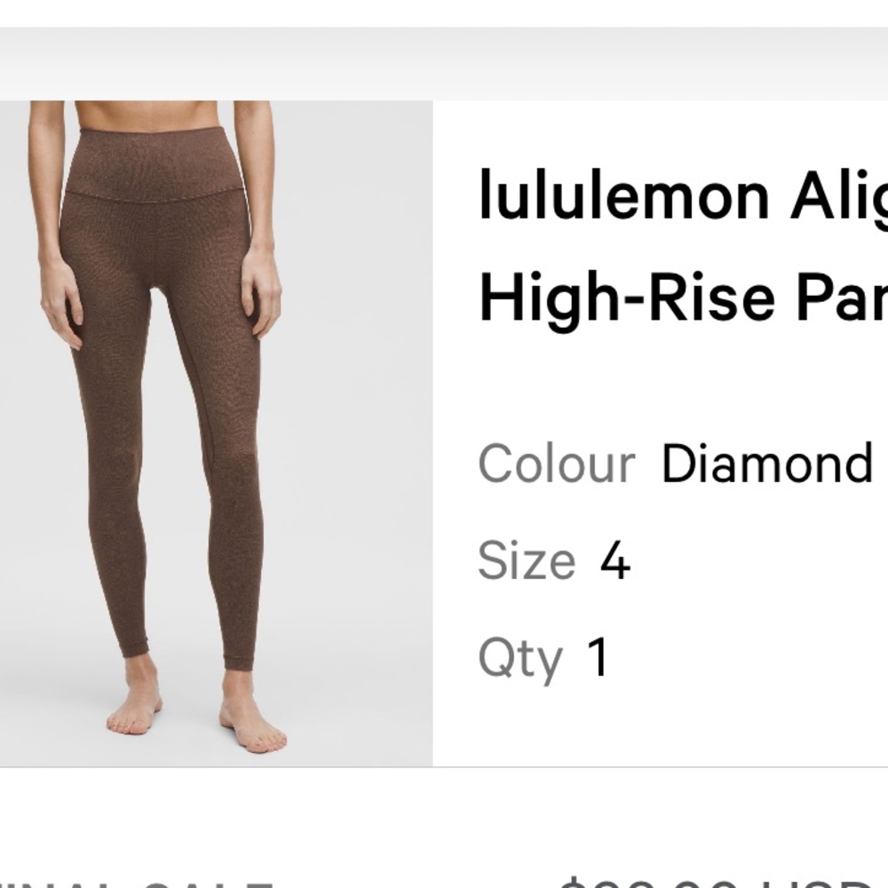 Lululemon Athletica Brown High-Rise Leggings